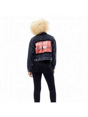 HUDSON Rei Denim Black Wash Jacket - Crash N' Burn Size L